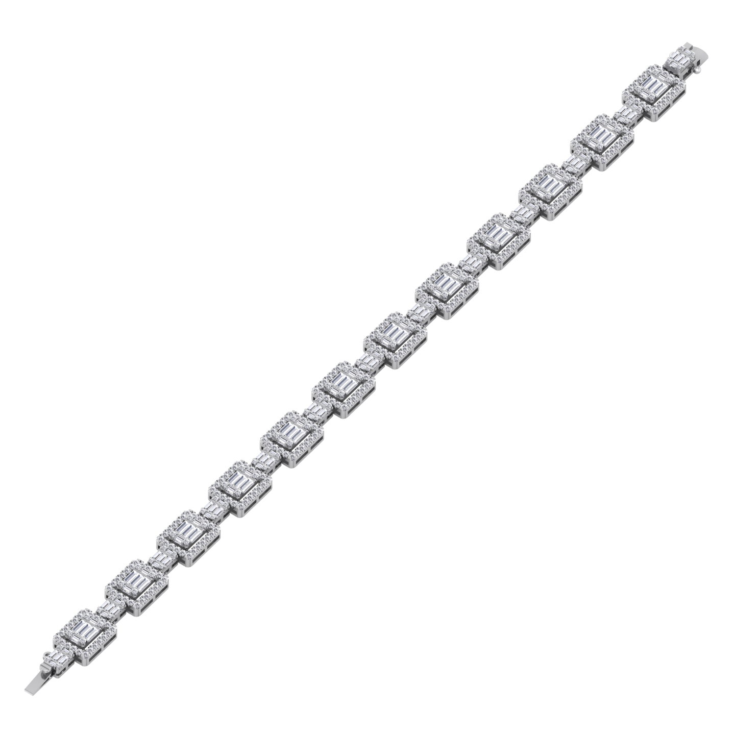 Elegant square baguette diamond bracelet